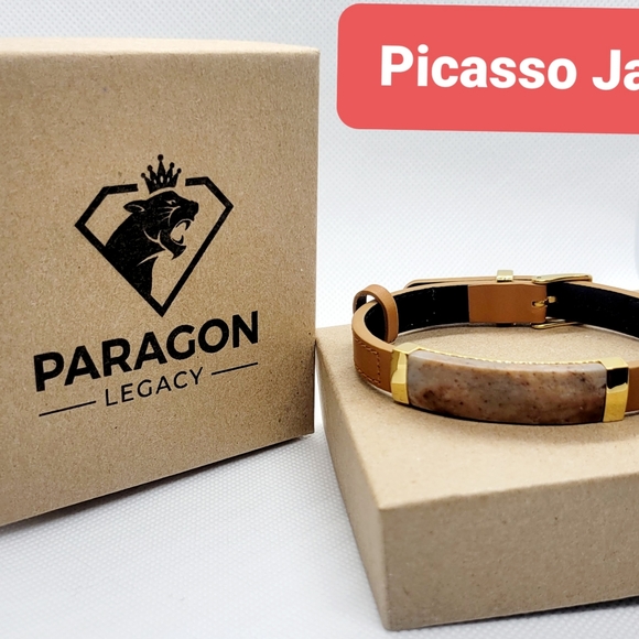 Stainless steel natural stone leather bracelets - Picture 3 of 6